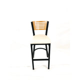 JMC Furniture Jones River Series Barstool, Supports Up to 300 lb, 28.5" Seat Height, Cream Seat, Natural Back, Black Base (JMCJRBBVCRMD) Each