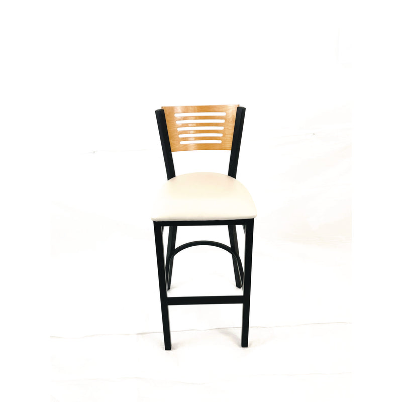 JMC Furniture Jones River Series Barstool, Supports Up to 300 lb, 28.5" Seat Height, Cream Seat, Natural Back, Black Base (JMCJRBBVCRMD) Each