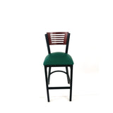 JMC Furniture Jones River Series Barstool, Supports Up to 300 lb, 28.5" Seat Height, Green Seat, Dark Mahogany Back, Black Base (JMCJRBBVGRNB) Each