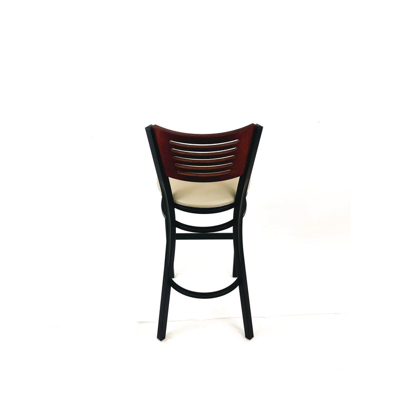 JMC Furniture Jones River Series Barstool, Supports Up to 300 lb, 28.5" Seat Height, Taupe Seat, Dark Mahogany Back, Black Base (JMCJRBBVTAUB) Each