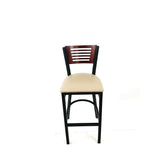 JMC Furniture Jones River Series Barstool, Supports Up to 300 lb, 28.5" Seat Height, Taupe Seat, Dark Mahogany Back, Black Base (JMCJRBBVTAUB) Each