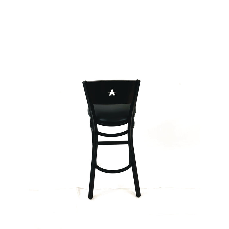 JMC Furniture Liberty Series Barstool, Supports Up to 300 lb, 28.5" Seat Height, Black Seat, Dark Mahogany Back, Black Base (JMCLBBVBLKB) Each