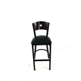 JMC Furniture Liberty Series Barstool, Supports Up to 300 lb, 28.5" Seat Height, Black Seat, Dark Mahogany Back, Black Base (JMCLBBVBLKB) Each