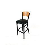 JMC Furniture Liberty Series Barstool, Supports Up to 300 lb, 28.5" Seat Height, Black Seat, Natural Back, Black Base (JMCLBBVBLKD) Each