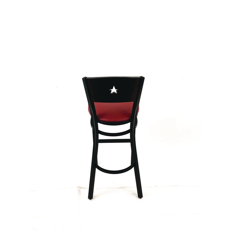 JMC Furniture Liberty Series Barstool, Supports Up to 300 lb, 28.5" Seat Height, Burgundy Seat, Dark Mahogany Back, Black Base (JMCLBBVBURB) Each