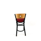 JMC Furniture Liberty Series Barstool, Supports Up to 300 lb, 28.5" Seat Height, Burgundy Seat, Natural Back, Black Base (JMCLBBVBURD) Each