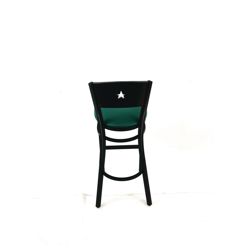 JMC Furniture Liberty Series Barstool, Supports Up to 300 lb, 28.5" Seat Height, Green Seat, Dark Mahogany Back, Black Base (JMCLBBVGRNB) Each
