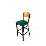 JMC Furniture Liberty Series Barstool, Supports Up to 300 lb, 28.5" Seat Height, Green Seat, Natural Back, Black Base (JMCLBBVGRND) Each