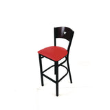 JMC Furniture Liberty Series Barstool, Supports Up to 300 lb, 28.5" Seat Height, Red Seat, Dark Mahogany Back, Black Base (JMCLBBVREDB) Each