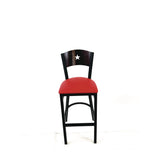 JMC Furniture Liberty Series Barstool, Supports Up to 300 lb, 28.5" Seat Height, Red Seat, Dark Mahogany Back, Black Base (JMCLBBVREDB) Each