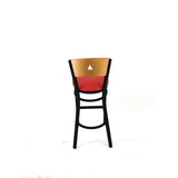 JMC Furniture Liberty Series Barstool, Supports Up to 300 lb, 28.5" Seat Height, Red Seat, Natural Back, Black Base (JMCLBBVREDD) Each