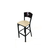 JMC Furniture Liberty Series Barstool, Supports Up to 300 lb, 28.5" Seat Height, Taupe Seat, Dark Mahogany Back, Black Base (JMCLBBVTAUB) Each