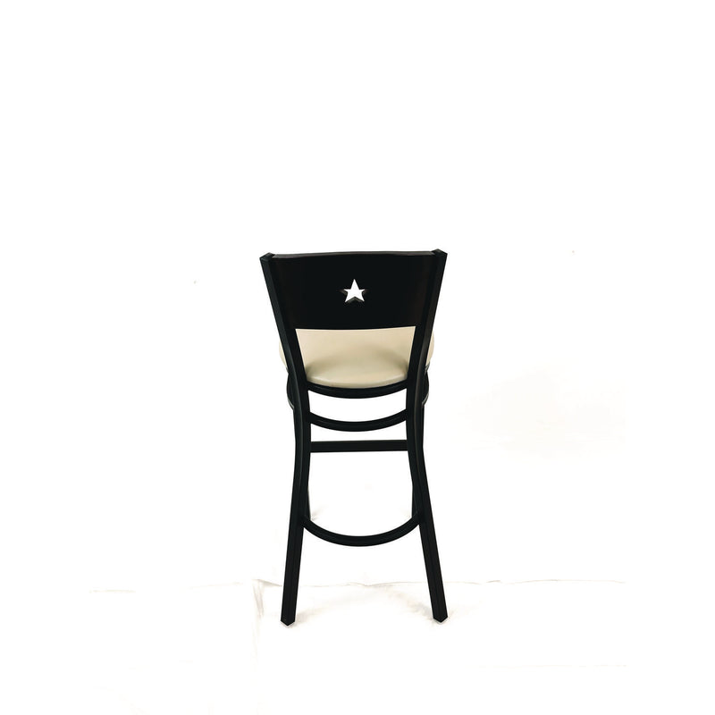 JMC Furniture Liberty Series Barstool, Supports Up to 300 lb, 28.5" Seat Height, Taupe Seat, Dark Mahogany Back, Black Base (JMCLBBVTAUB) Each