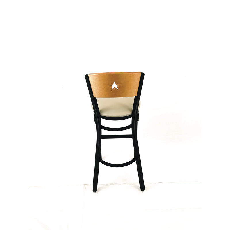 JMC Furniture Liberty Series Barstool, Supports Up to 300 lb, 28.5" Seat Height, Taupe Seat, Natural Back, Black Base (JMCLBBVTAUD) Each