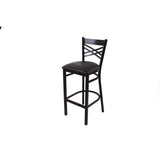 JMC Furniture X Series Barstool, Supports Up to 300 lb, 29.5" Seat Height, Black Seat, Black Back, Black Base (JMCXBSBVSBLK) Each