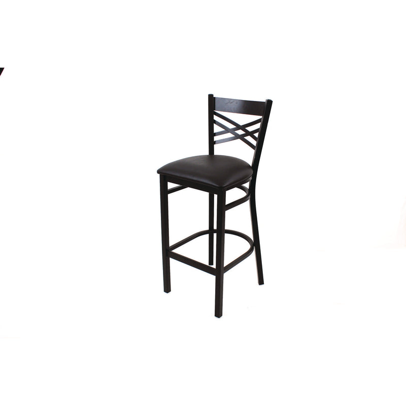 JMC Furniture X Series Barstool, Supports Up to 300 lb, 29.5" Seat Height, Black Seat, Black Back, Black Base (JMCXBSBVSBLK) Each