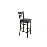 JMC Furniture X Series Barstool, Supports Up to 300 lb, 29.5" Seat Height, Black Seat, Black Back, Black Base (JMCXBSBVSBLK) Each
