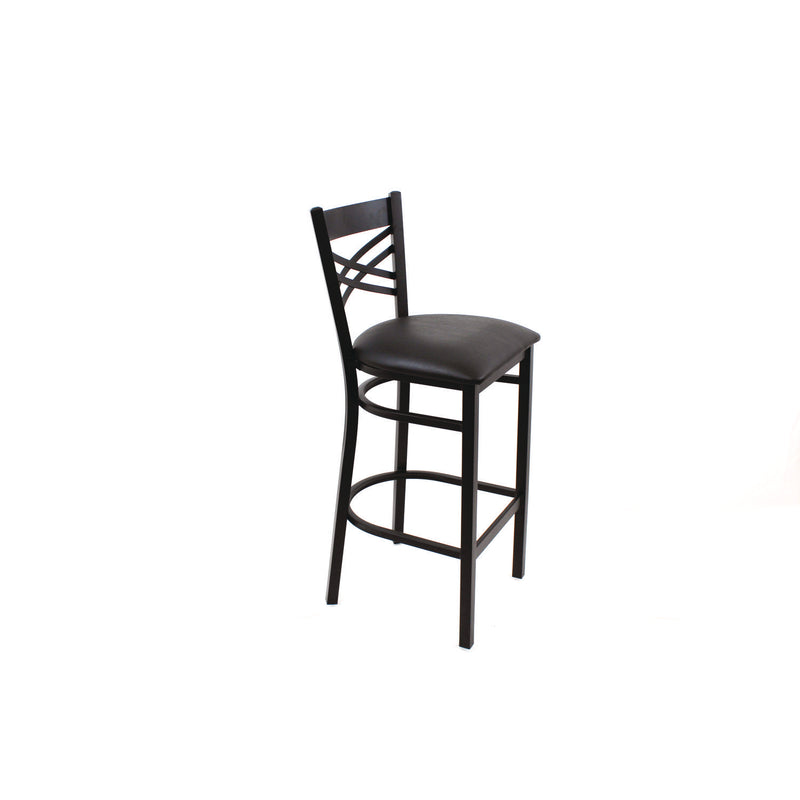 JMC Furniture X Series Barstool, Supports Up to 300 lb, 29.5" Seat Height, Black Seat, Black Back, Black Base (JMCXBSBVSBLK) Each