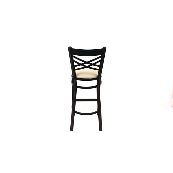 JMC Furniture X Series Barstool, Supports Up to 300 lb, 29.5" Seat Height, Cream Seat, Black Back, Black Base (JMCXBSBVSCRM) Each