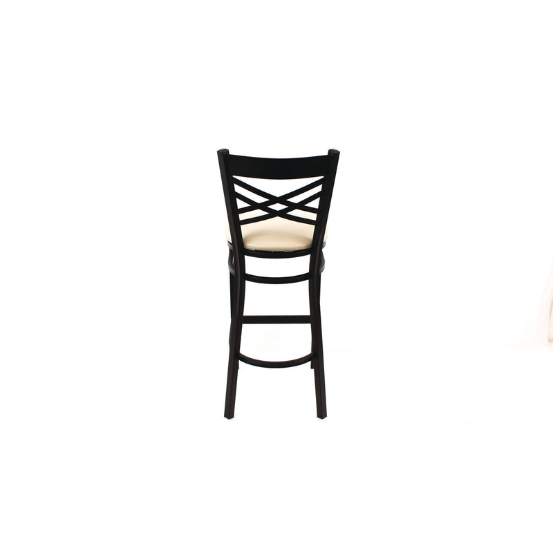 JMC Furniture X Series Barstool, Supports Up to 300 lb, 29.5" Seat Height, Cream Seat, Black Back, Black Base (JMCXBSBVSCRM) Each