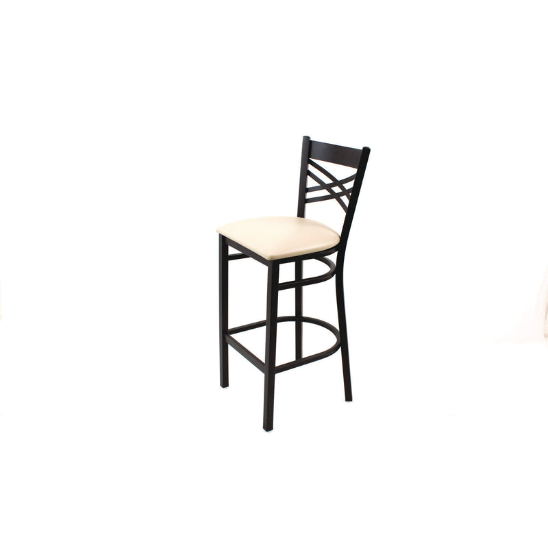 JMC Furniture X Series Barstool, Supports Up to 300 lb, 29.5" Seat Height, Cream Seat, Black Back, Black Base (JMCXBSBVSCRM) Each