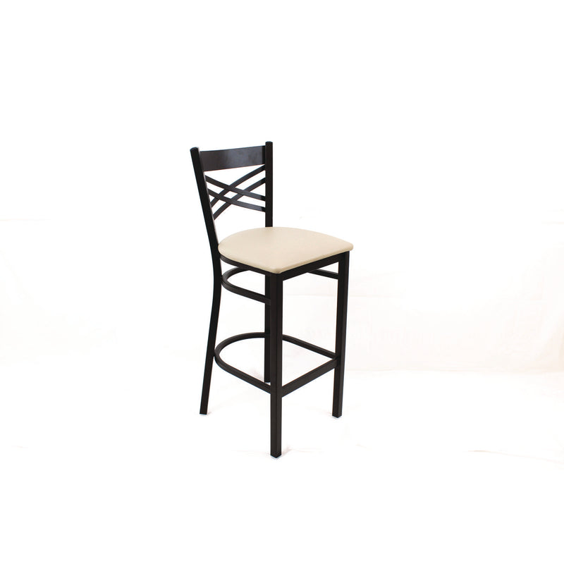 JMC Furniture X Series Barstool, Supports Up to 300 lb, 29.5" Seat Height, Cream Seat, Black Back, Black Base (JMCXBSBVSCRM) Each