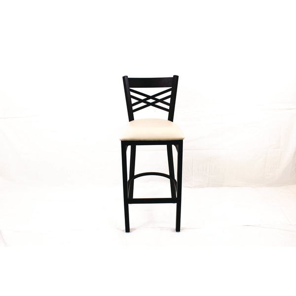 JMC Furniture X Series Barstool, Supports Up to 300 lb, 29.5" Seat Height, Cream Seat, Black Back, Black Base (JMCXBSBVSCRM) Each