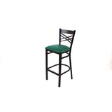 JMC Furniture X Series Barstool, Supports Up to 300 lb, 29.5" Seat Height, Green Seat, Black Back, Black Base (JMCXBSBVSGRN) Each