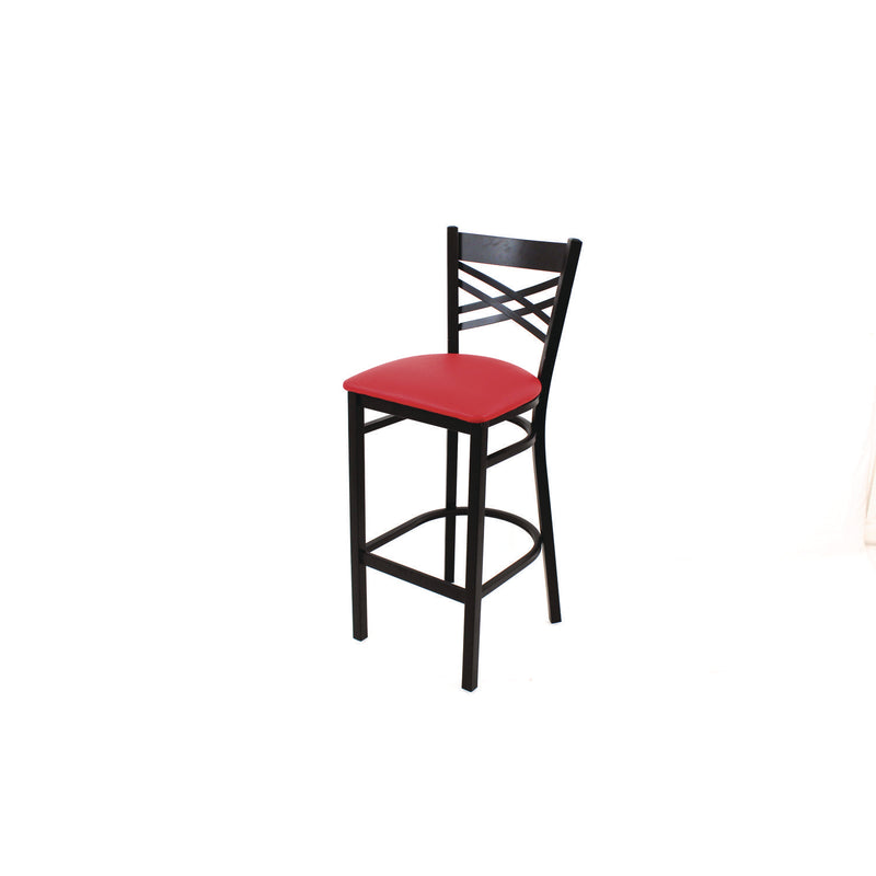 JMC Furniture X Series Barstool, Supports Up to 300 lb, 29.5" Seat Height, Red Seat, Black Back, Black Base (JMCXBSBVSRED) Each