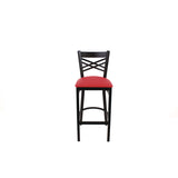 JMC Furniture X Series Barstool, Supports Up to 300 lb, 29.5" Seat Height, Red Seat, Black Back, Black Base (JMCXBSBVSRED) Each