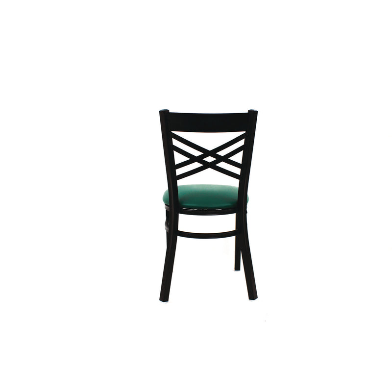 JMC Furniture X Series Chair, Supports Up to 300 lb, 18" Seat Height, Green Seat, Black Back, Black Base (JMCXCHBVSGRN) Each