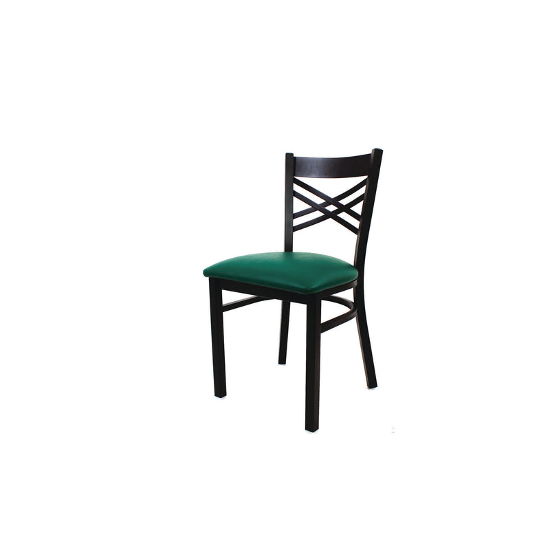 JMC Furniture X Series Chair, Supports Up to 300 lb, 18" Seat Height, Green Seat, Black Back, Black Base (JMCXCHBVSGRN) Each