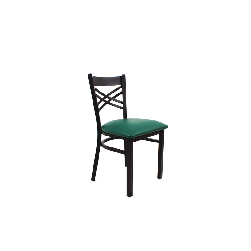 JMC Furniture X Series Chair, Supports Up to 300 lb, 18" Seat Height, Green Seat, Black Back, Black Base (JMCXCHBVSGRN) Each