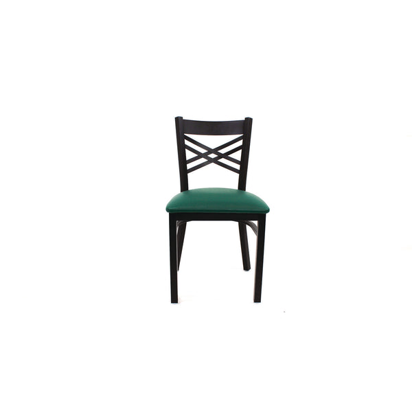 JMC Furniture X Series Chair, Supports Up to 300 lb, 18" Seat Height, Green Seat, Black Back, Black Base (JMCXCHBVSGRN) Each
