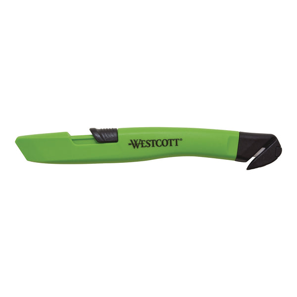 Westcott Safety Ceramic Blade Box Cutter, 0.5" Blade, 5.7" Plastic Handle, Green (ACM17969) Each