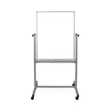 Luxor Mobile Magnetic Whiteboard, 36" x 68", White Surface, Satin Aluminum Frame (LXCMB3040WW) Each