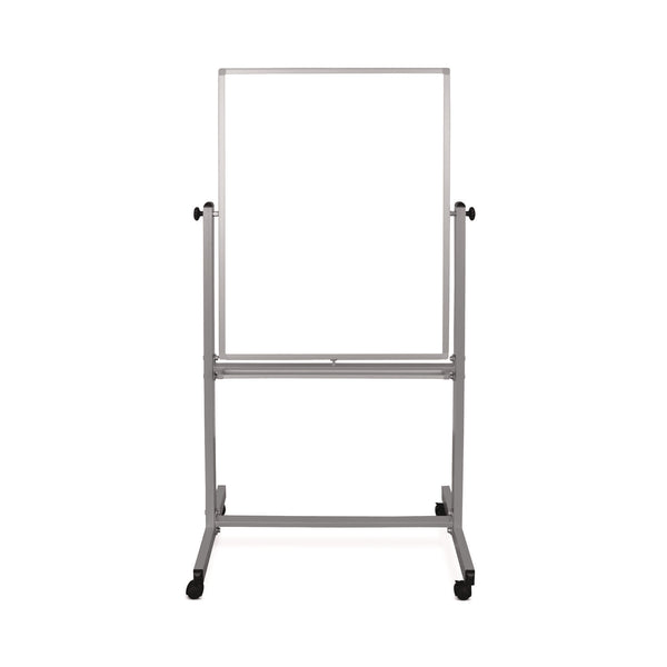 Luxor Mobile Magnetic Whiteboard, 36" x 68", White Surface, Satin Aluminum Frame (LXOMB3040WW) Each