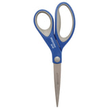 Westcott® Scissors with Antimicrobial Protection, 8" Long, 3.25" Cut Length, Straight Blue/Gray Handle, 2/Pack (ACM17836) Pack of 2