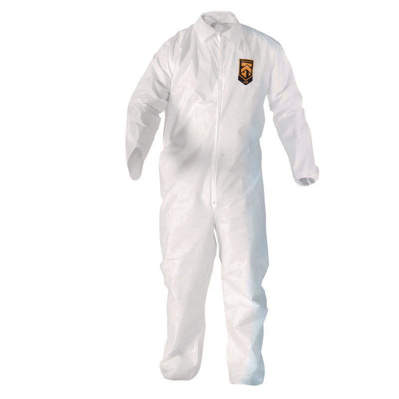 KleenGuard™ A20 Breathable Particle Protection Coveralls, Zip Front, Elastic Back, Wrists, Ankles, 3X-Large, White, 20/Carton (ANS49106) Case of 20