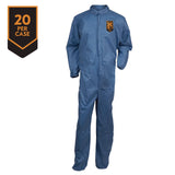 KleenGuard™ A20 Breathable Particle Protection Coveralls, Zip Front, Elastic Back, Wrists, Ankles, 3X-Large, Blue, 20/Carton (ANS58506) Case of 20