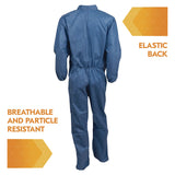 KleenGuard™ A20 Breathable Particle Protection Coveralls, Zip Front, Elastic Back, Wrists, Ankles, 3X-Large, Blue, 20/Carton (ANS58506) Case of 20