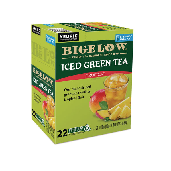 Bigelow® Tropical Iced Green Tea, K-Cup, 0.10 oz, 22/Box (GMT2870) Box of 22