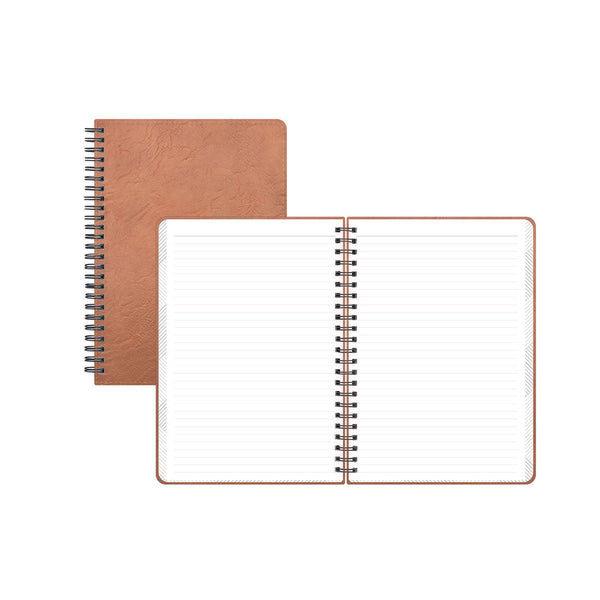 Blue Sky® ASMBLD Faux Leather Wirebound Notebook, 1-Subject, Medium/College Rule, Tan Cover, (80) 8.5 x 5.75 Sheets (BLS150538) Each