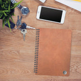 Blue Sky® ASMBLD Faux Leather Wirebound Notebook, 1-Subject, Medium/College Rule, Tan Cover, (80) 8.5 x 5.75 Sheets (BLS150538) Each