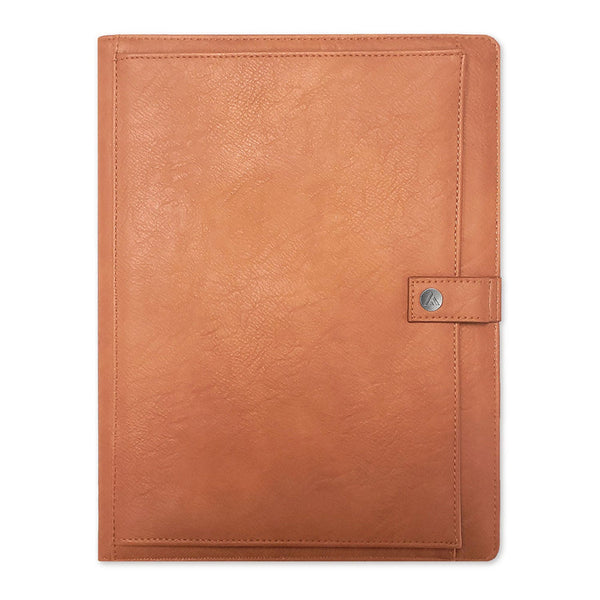 Blue Sky® ASMBLD Professional Faux Leather Padfolio, 8.5 x 11 Pad, 9.45 x 12.13, Snap Closure, Tan (BLS150537) Each