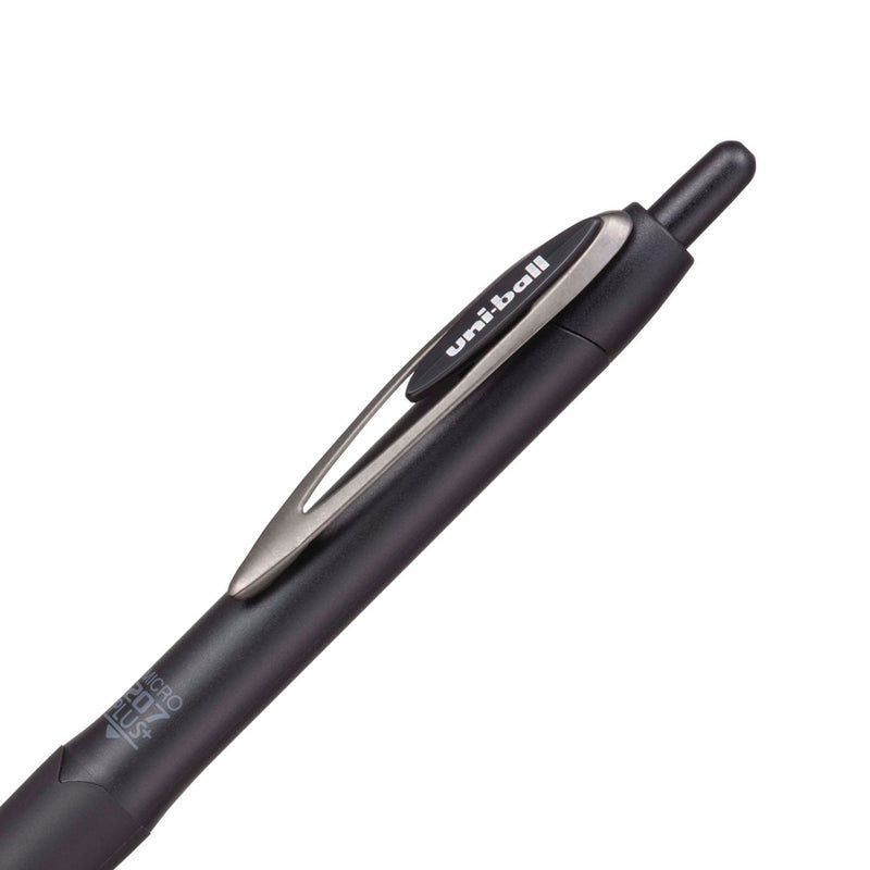 uniball® 207 Plus+ Gel Pen, Retractable, Micro 0.5 mm, Black Ink, Black Barrel, Dozen (UBC70606) 1 Dozen