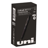 uniball® 207 Plus+ Gel Pen, Retractable, Micro 0.5 mm, Black Ink, Black Barrel, Dozen (UBC70606) 1 Dozen