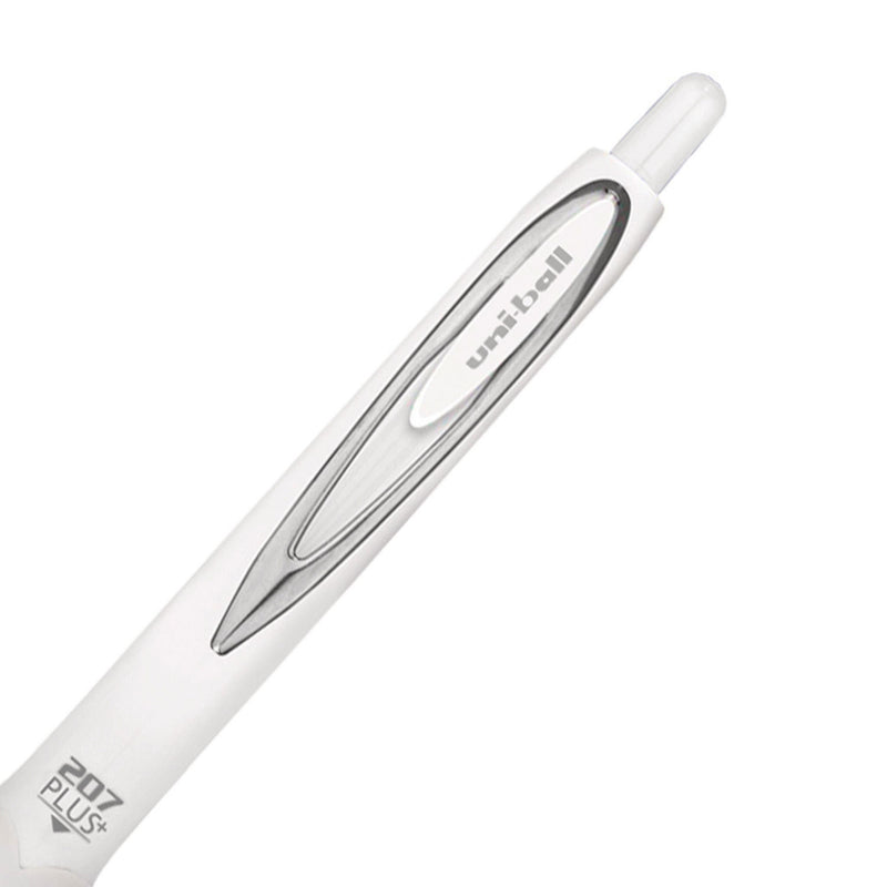 uniball® 207 Plus+ Gel Pen, Retractable, Medium 0.7 mm, Black Ink, White Barrel, 4/Pack (UBC70652) Pack of 4