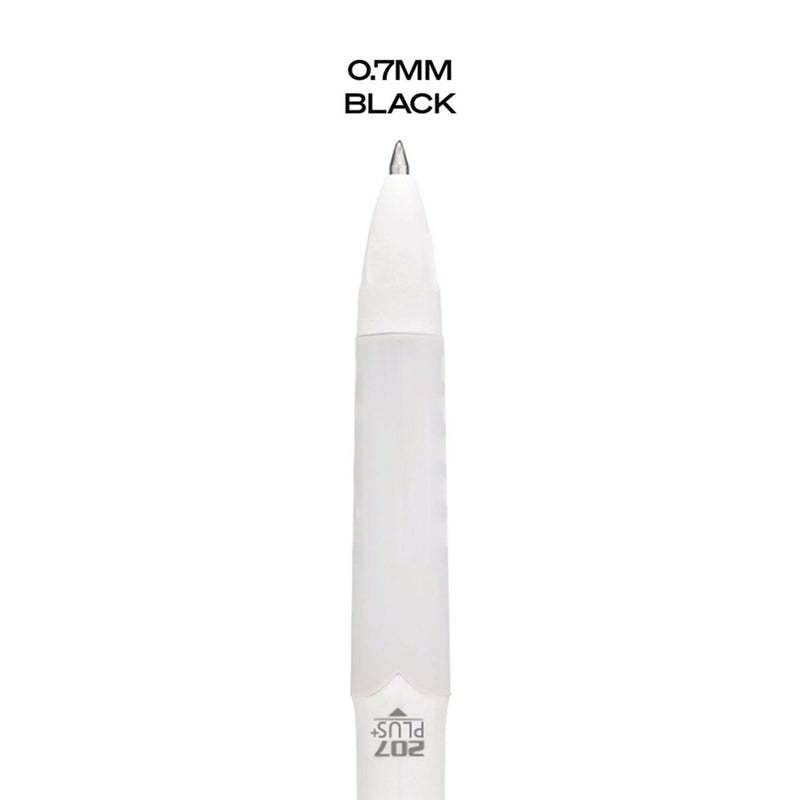 uniball® 207 Plus+ Gel Pen, Retractable, Medium 0.7 mm, Black Ink, White Barrel, 4/Pack (UBC70652) Pack of 4