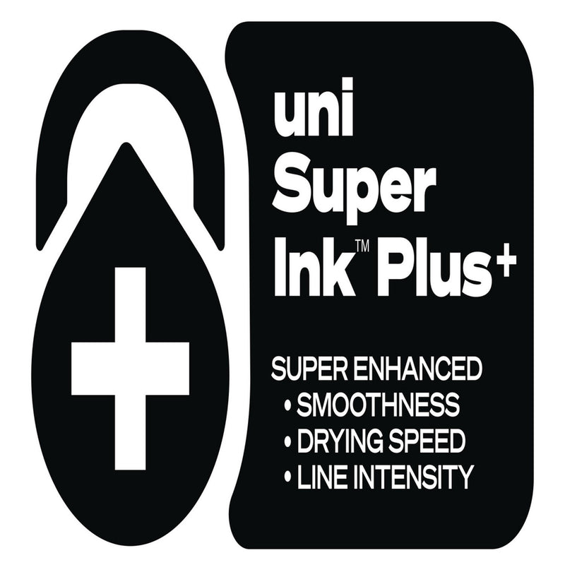uniball® 207 Plus+ Gel Pen, Retractable, Medium 0.7 mm, Black Ink, White Barrel, 4/Pack (UBC70652) Pack of 4